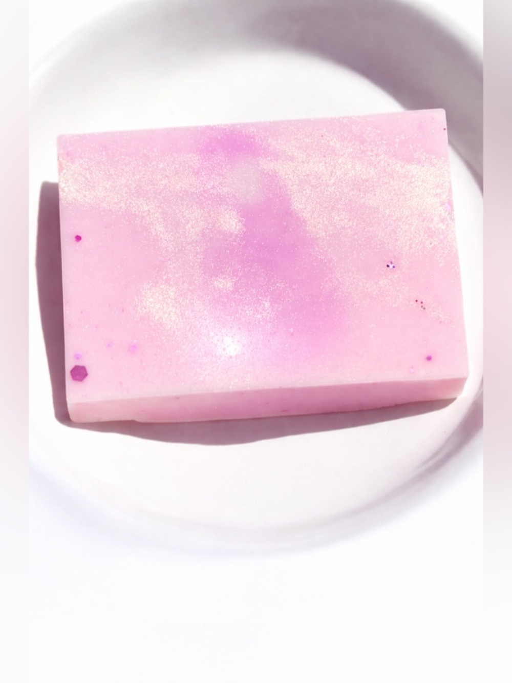 Strawberry vanilla soap bar 3x2in 6oz shea butter based